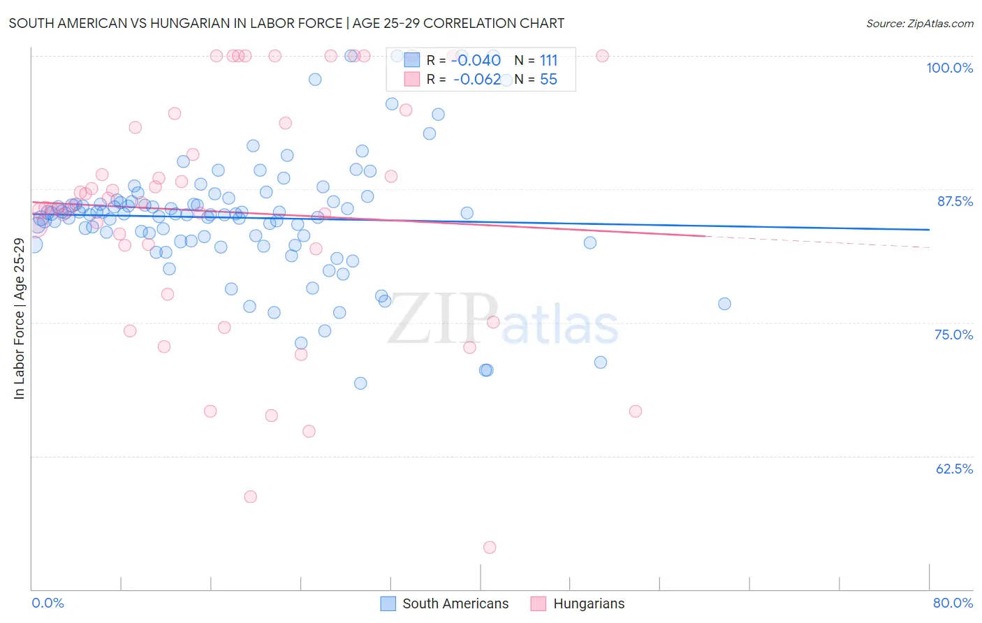 South American vs Hungarian In Labor Force | Age 25-29