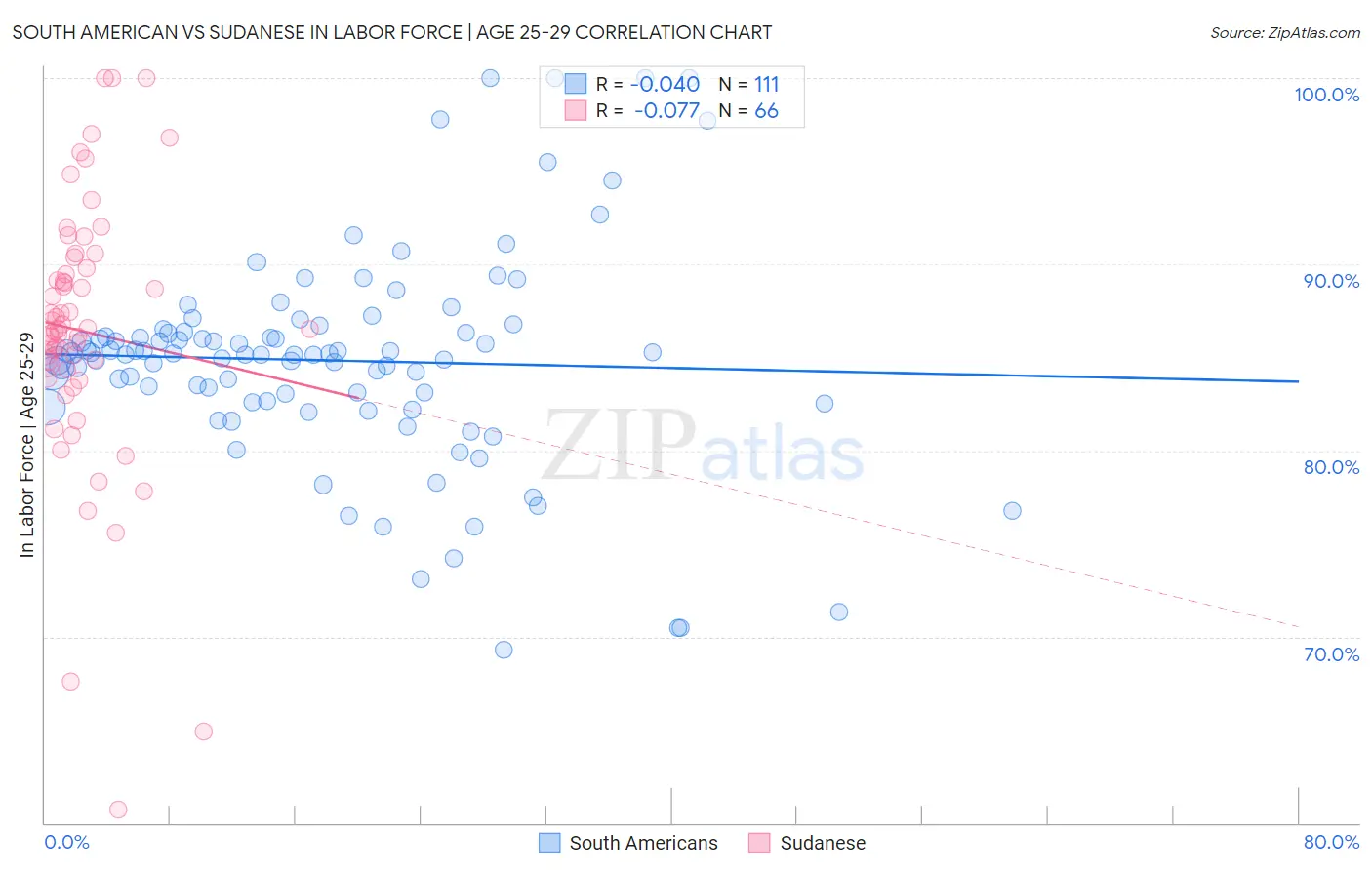South American vs Sudanese In Labor Force | Age 25-29