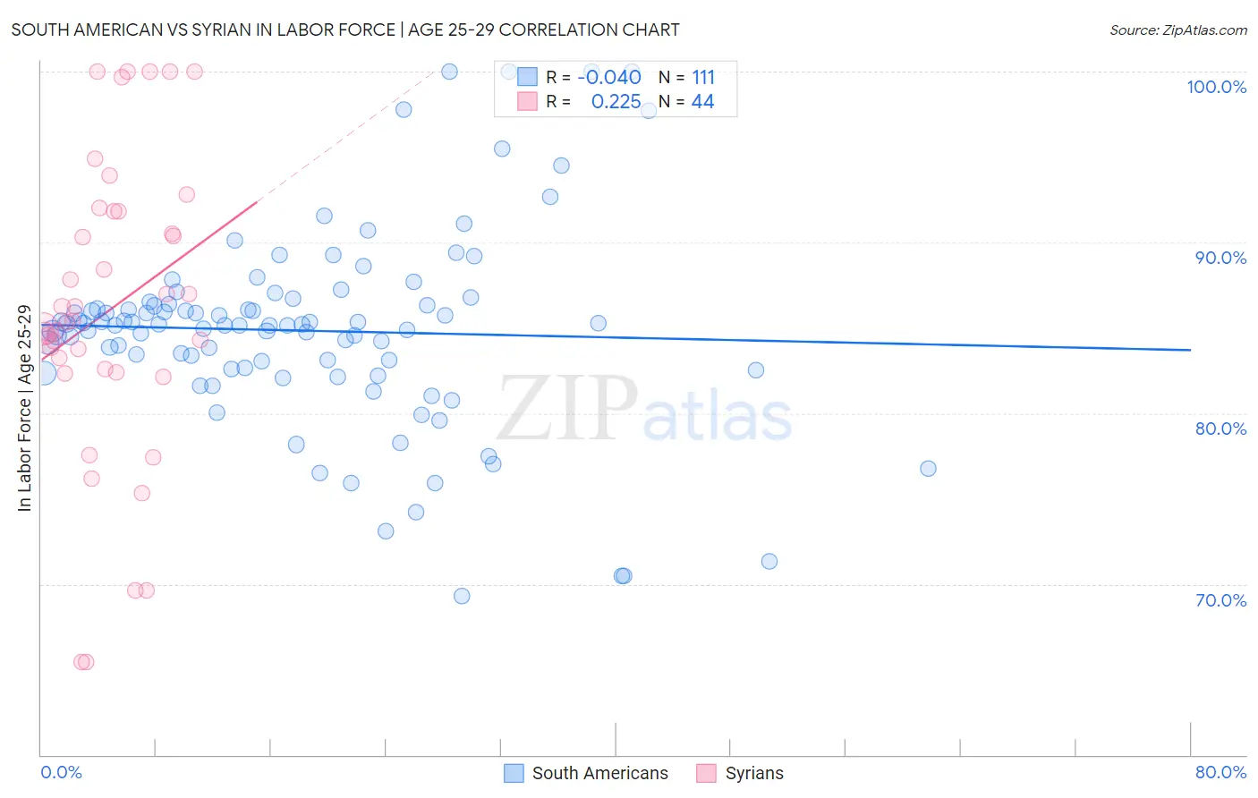 South American vs Syrian In Labor Force | Age 25-29