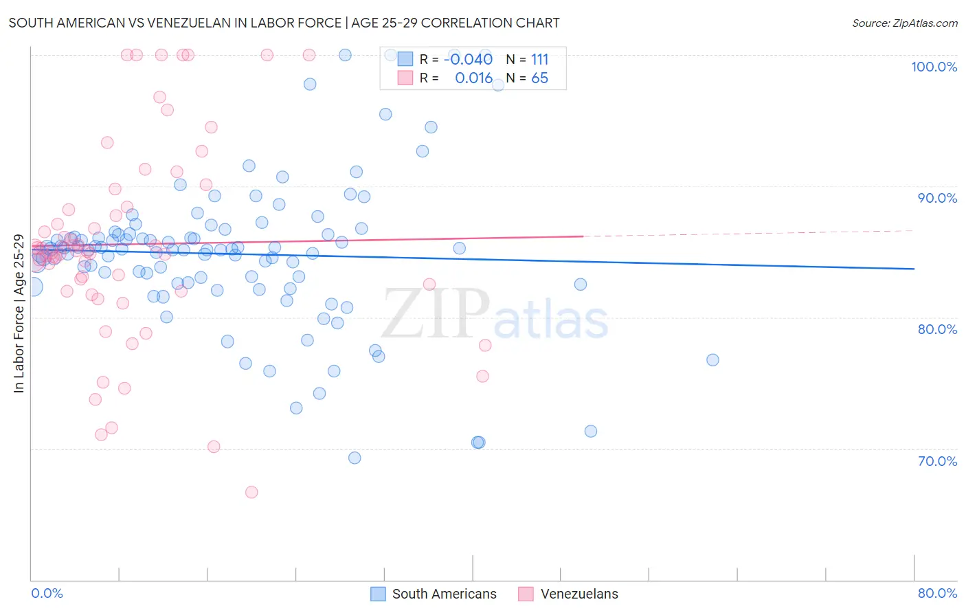 South American vs Venezuelan In Labor Force | Age 25-29