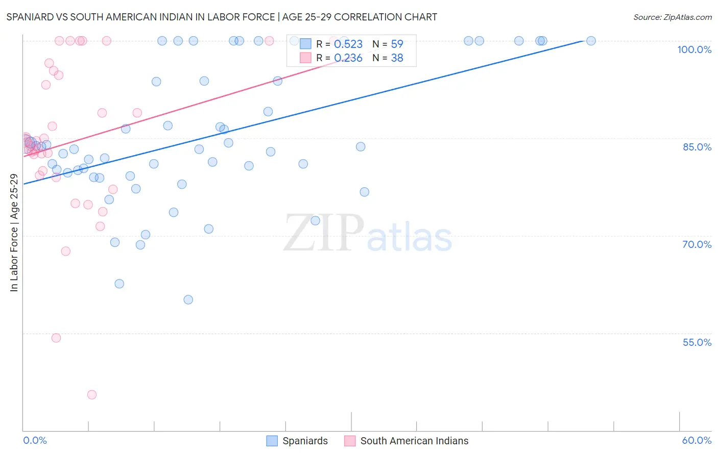 Spaniard vs South American Indian In Labor Force | Age 25-29