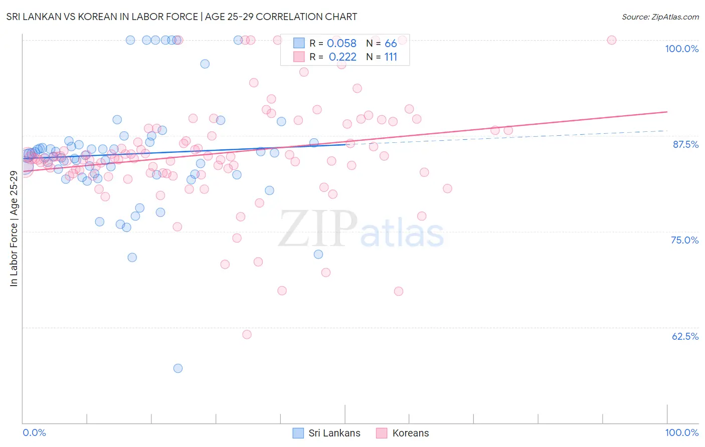 Sri Lankan vs Korean In Labor Force | Age 25-29