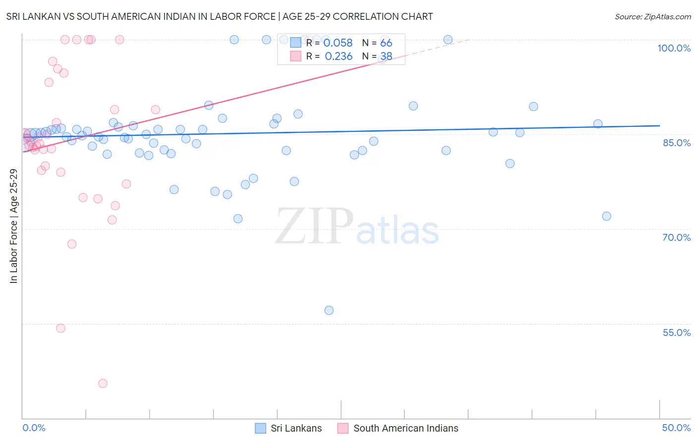 Sri Lankan vs South American Indian In Labor Force | Age 25-29