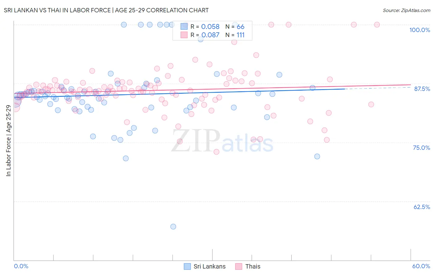 Sri Lankan vs Thai In Labor Force | Age 25-29