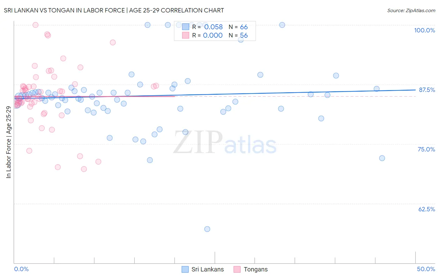 Sri Lankan vs Tongan In Labor Force | Age 25-29