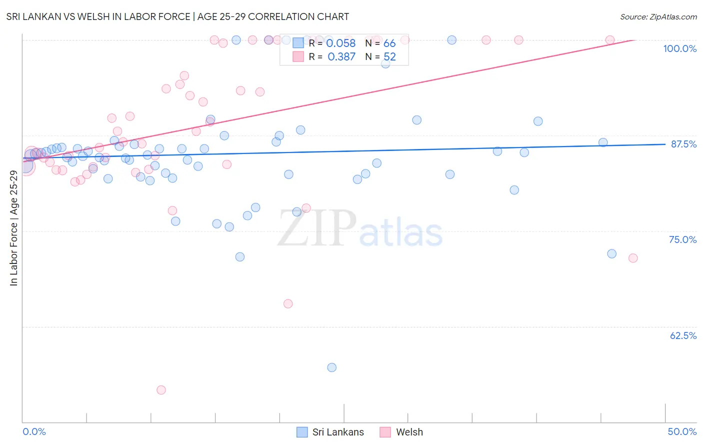 Sri Lankan vs Welsh In Labor Force | Age 25-29