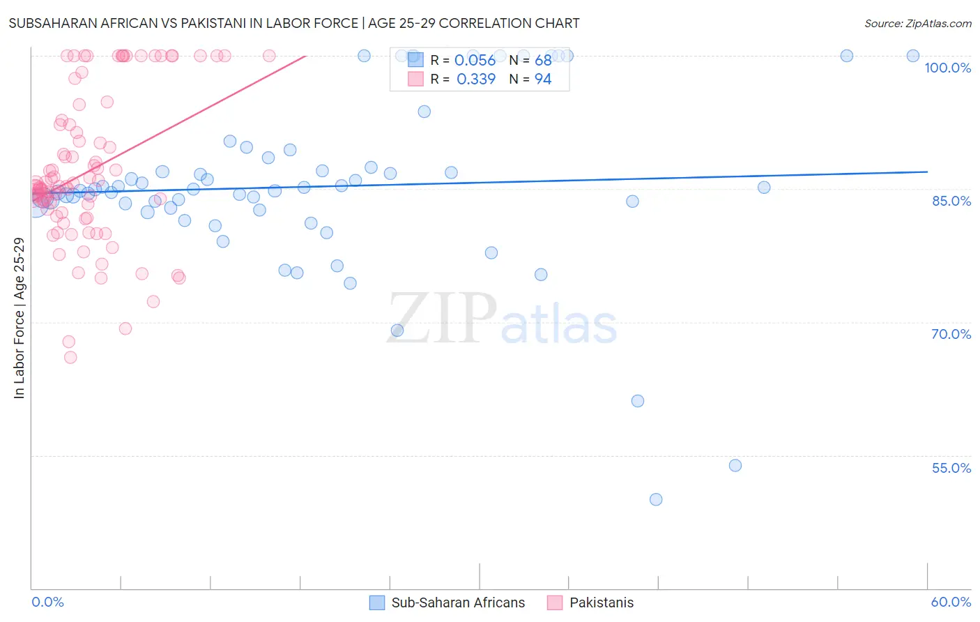 Subsaharan African vs Pakistani In Labor Force | Age 25-29