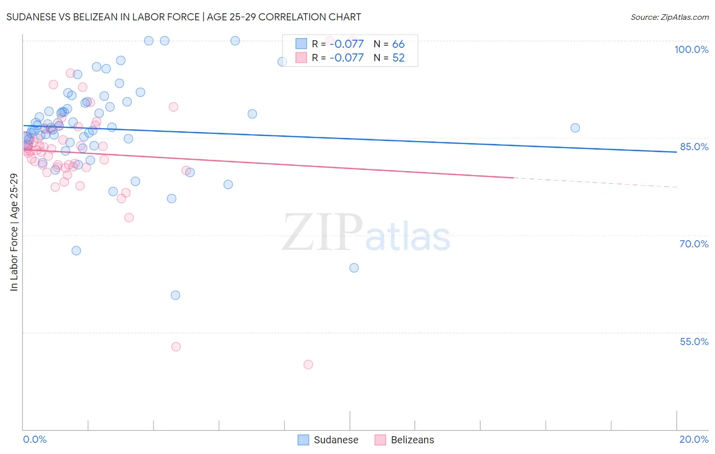 Sudanese vs Belizean In Labor Force | Age 25-29