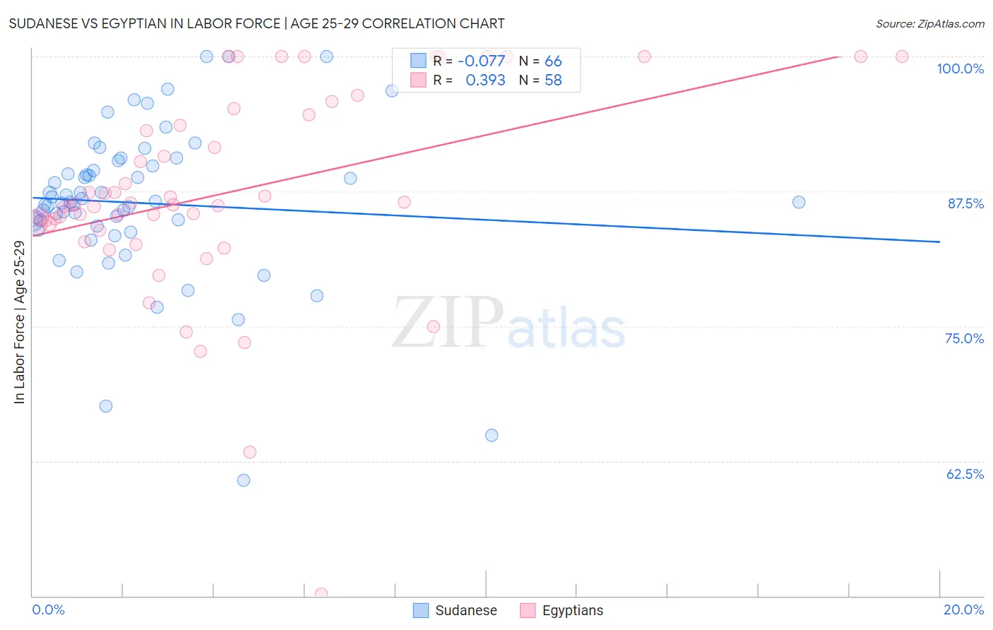 Sudanese vs Egyptian In Labor Force | Age 25-29