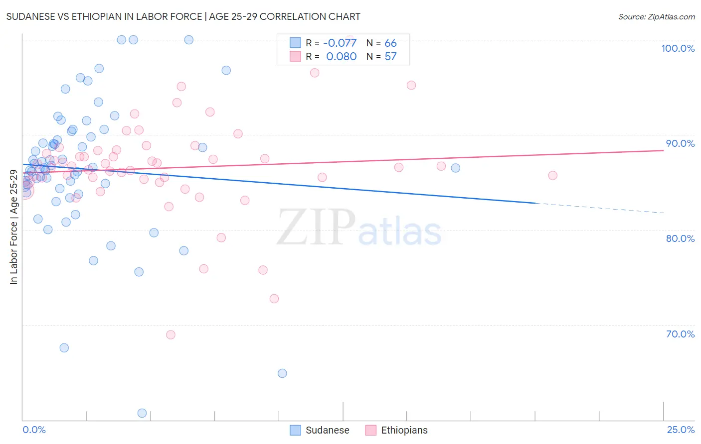 Sudanese vs Ethiopian In Labor Force | Age 25-29