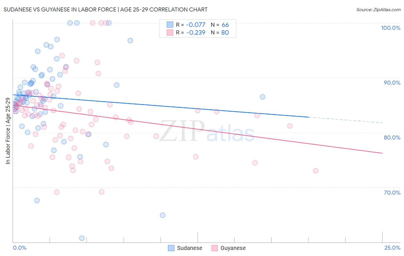 Sudanese vs Guyanese In Labor Force | Age 25-29