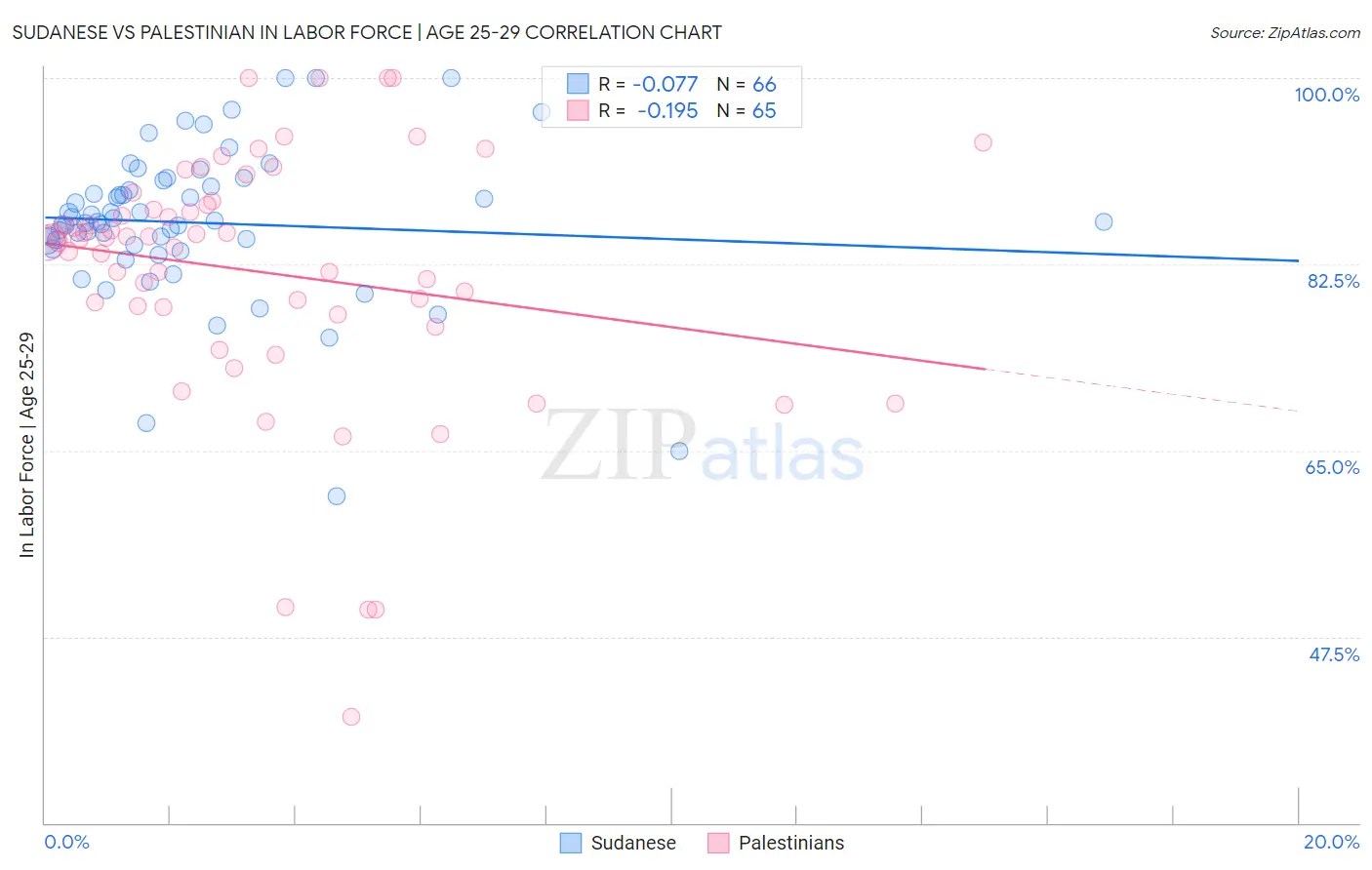 Sudanese vs Palestinian In Labor Force | Age 25-29