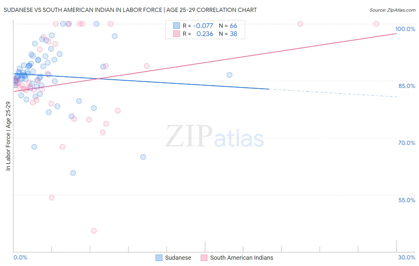 Sudanese vs South American Indian In Labor Force | Age 25-29