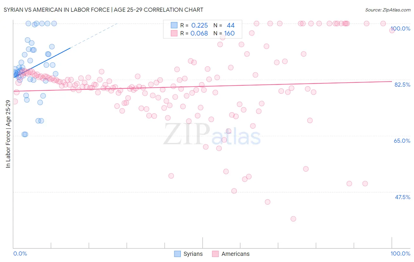 Syrian vs American In Labor Force | Age 25-29