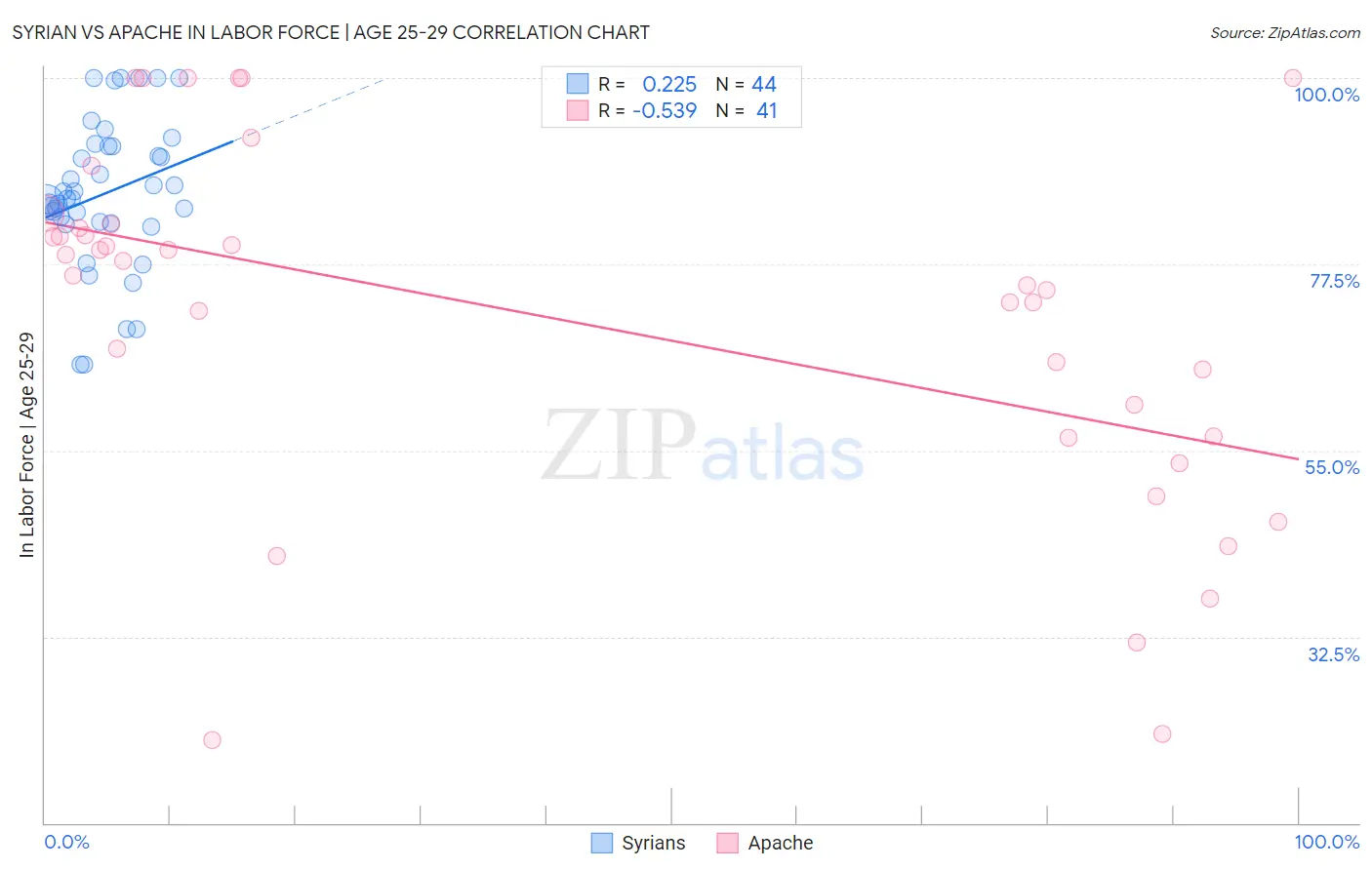 Syrian vs Apache In Labor Force | Age 25-29