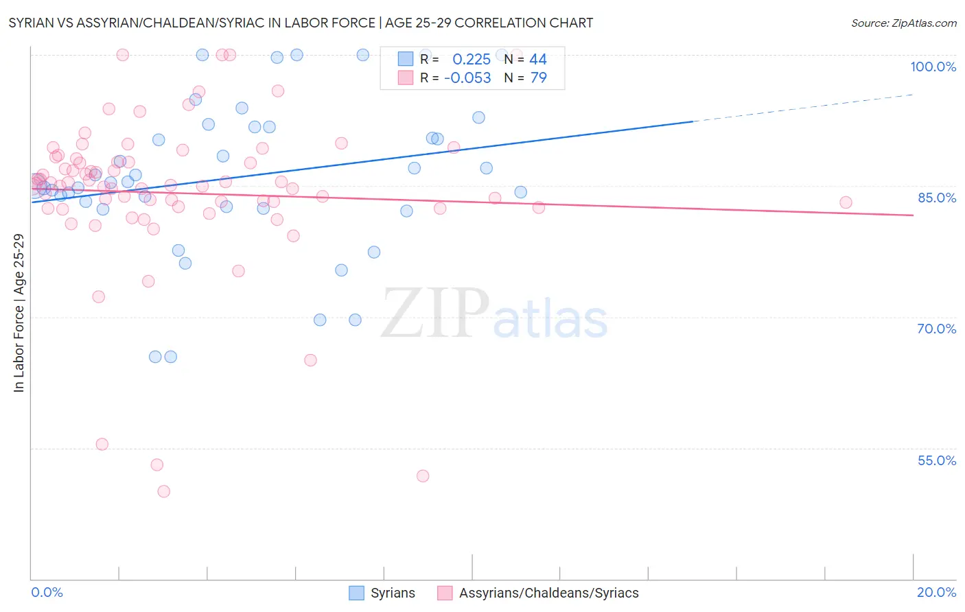 Syrian vs Assyrian/Chaldean/Syriac In Labor Force | Age 25-29