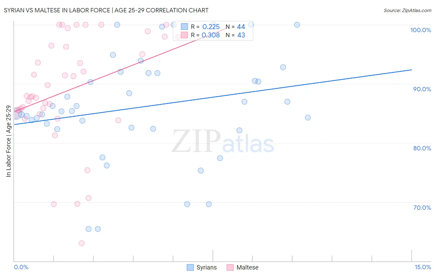 Syrian vs Maltese In Labor Force | Age 25-29