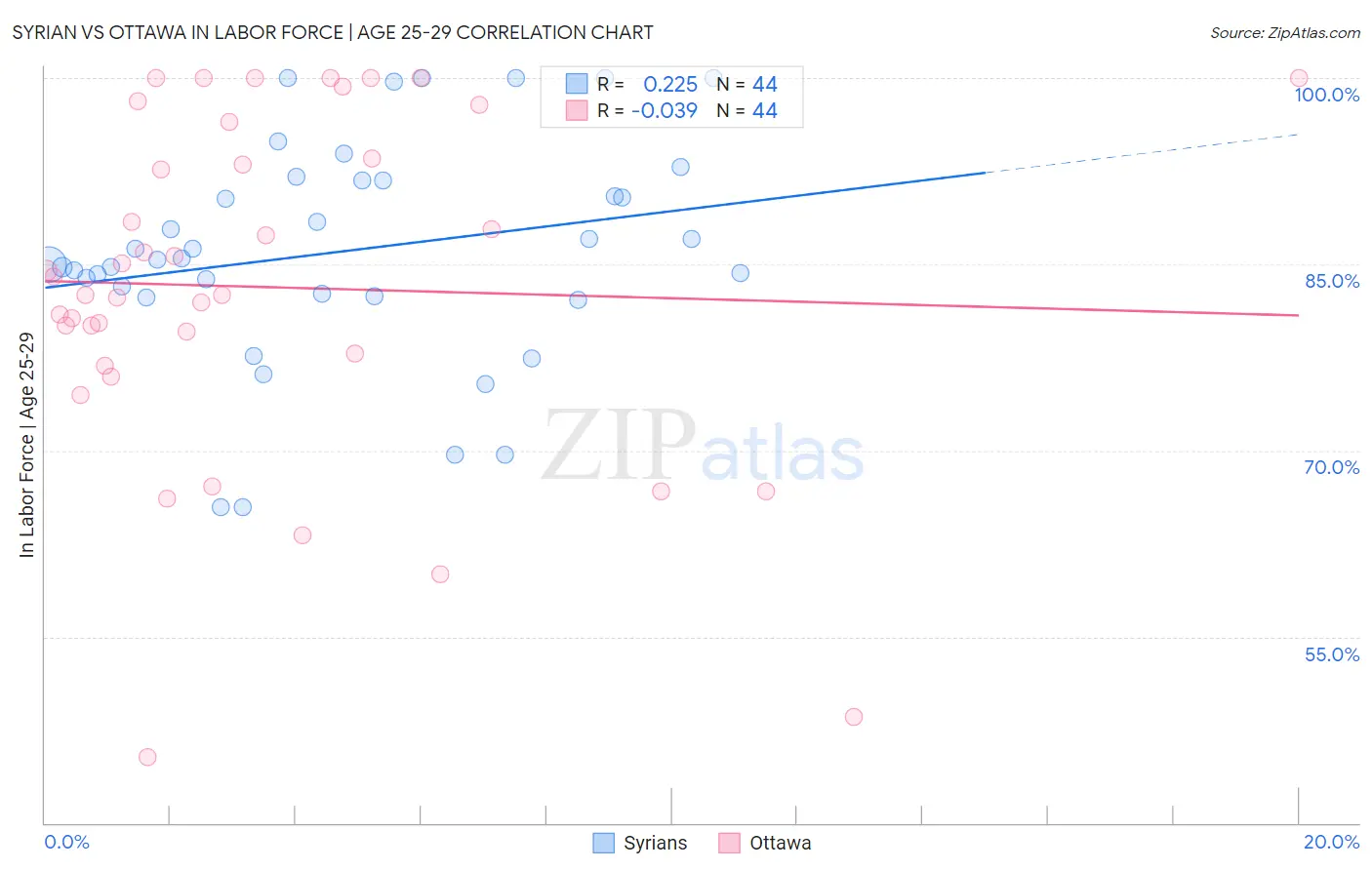 Syrian vs Ottawa In Labor Force | Age 25-29