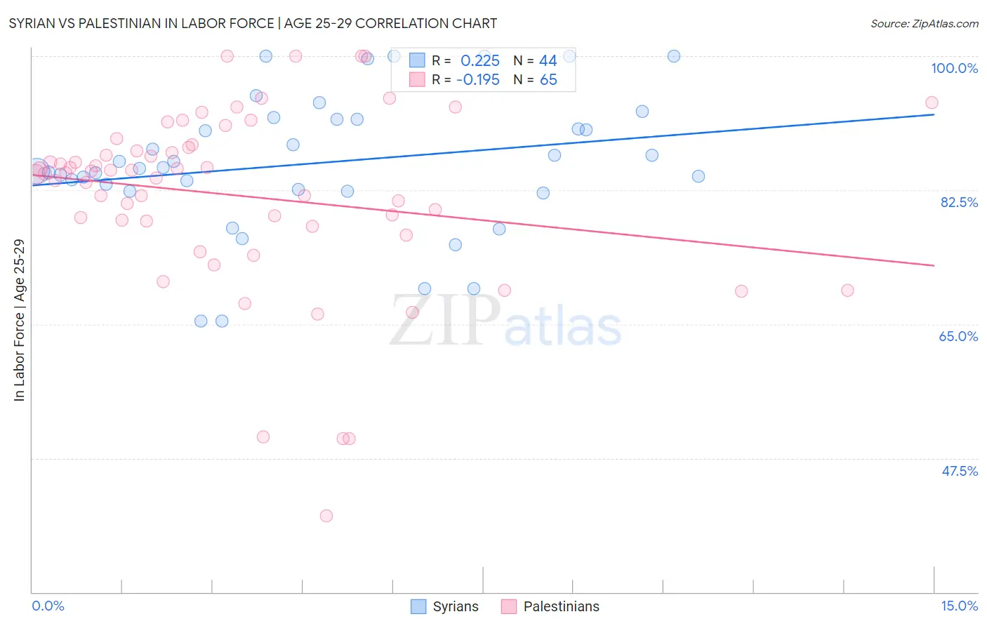 Syrian vs Palestinian In Labor Force | Age 25-29