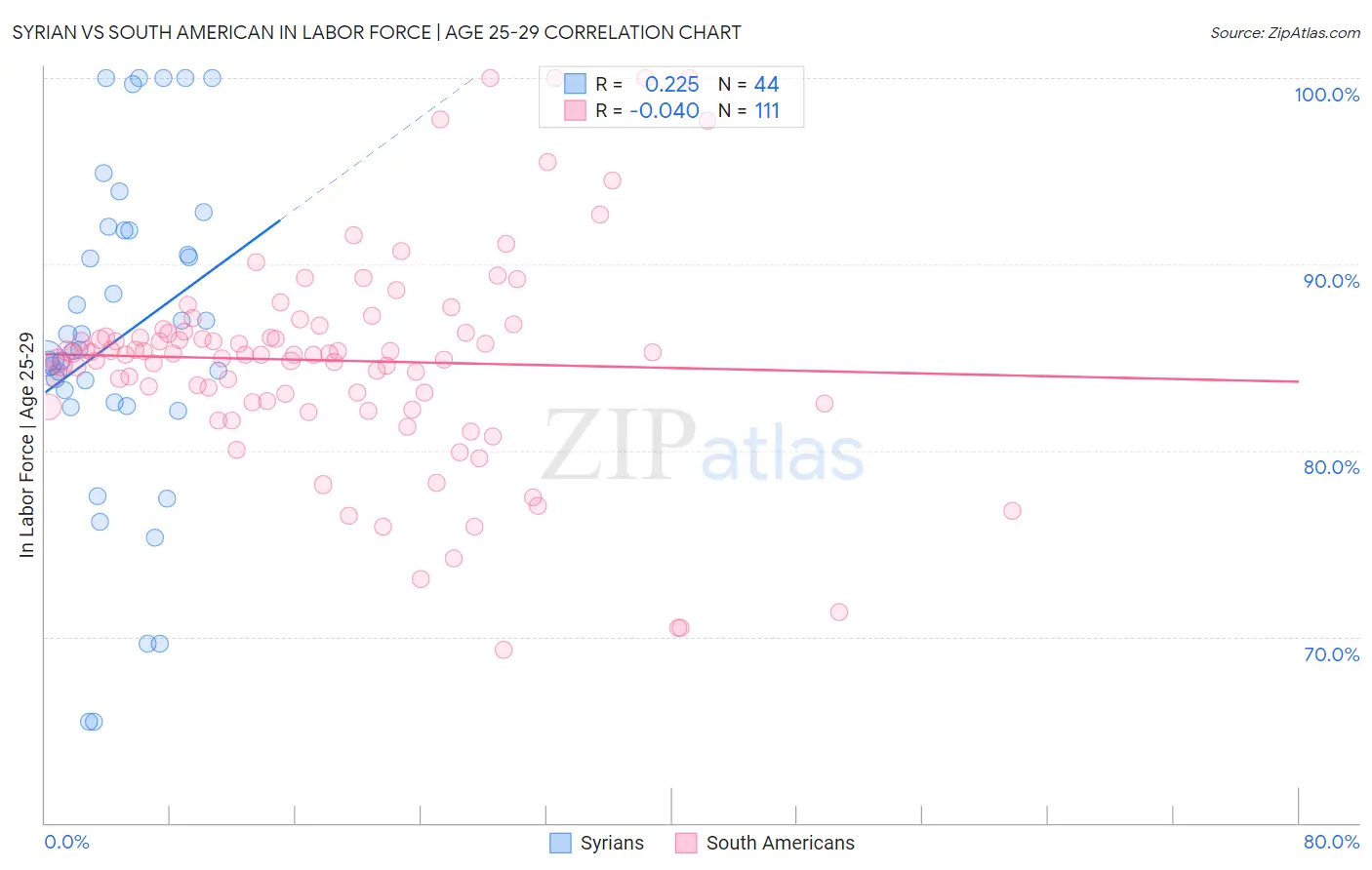 Syrian vs South American In Labor Force | Age 25-29