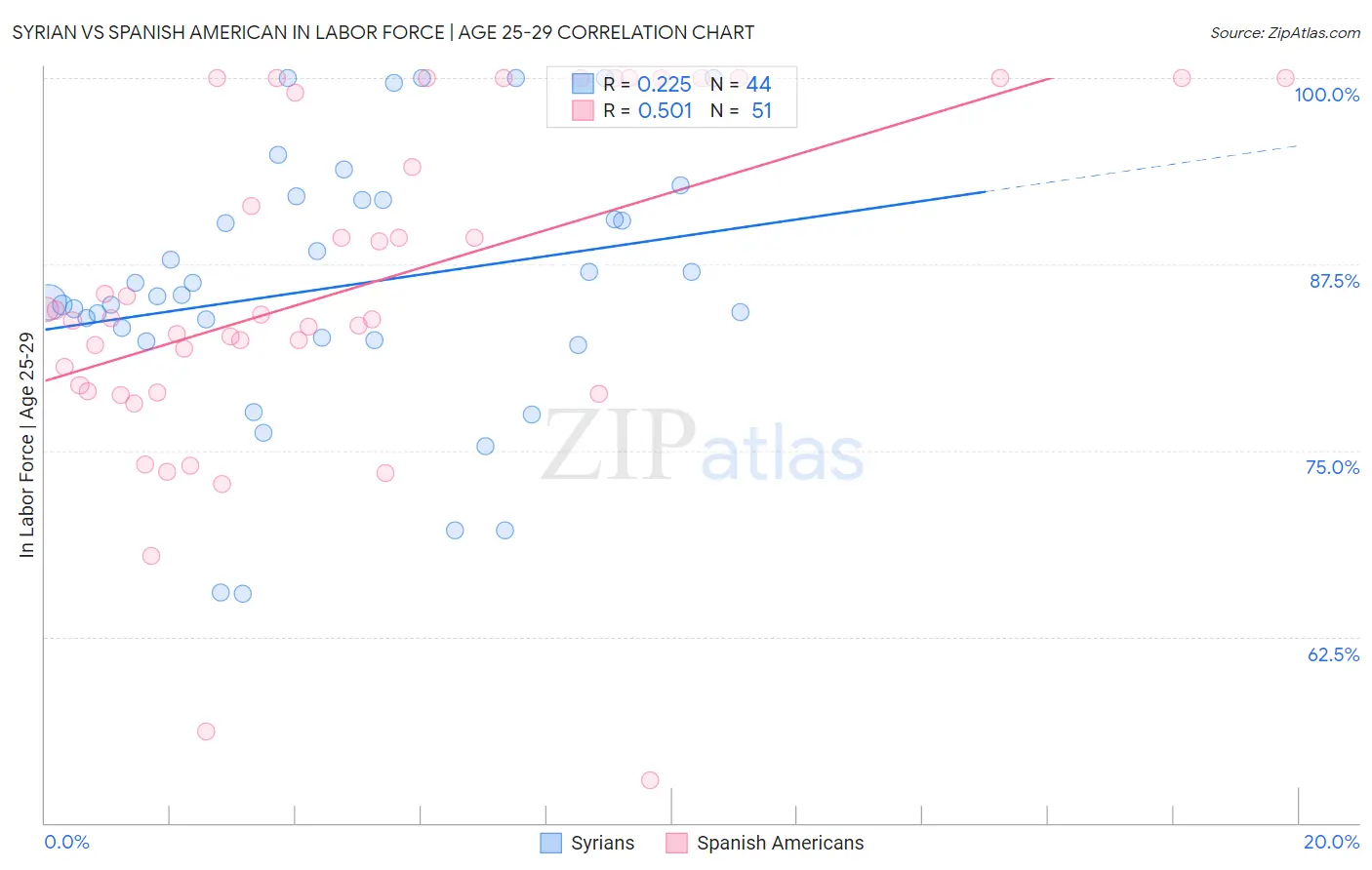 Syrian vs Spanish American In Labor Force | Age 25-29