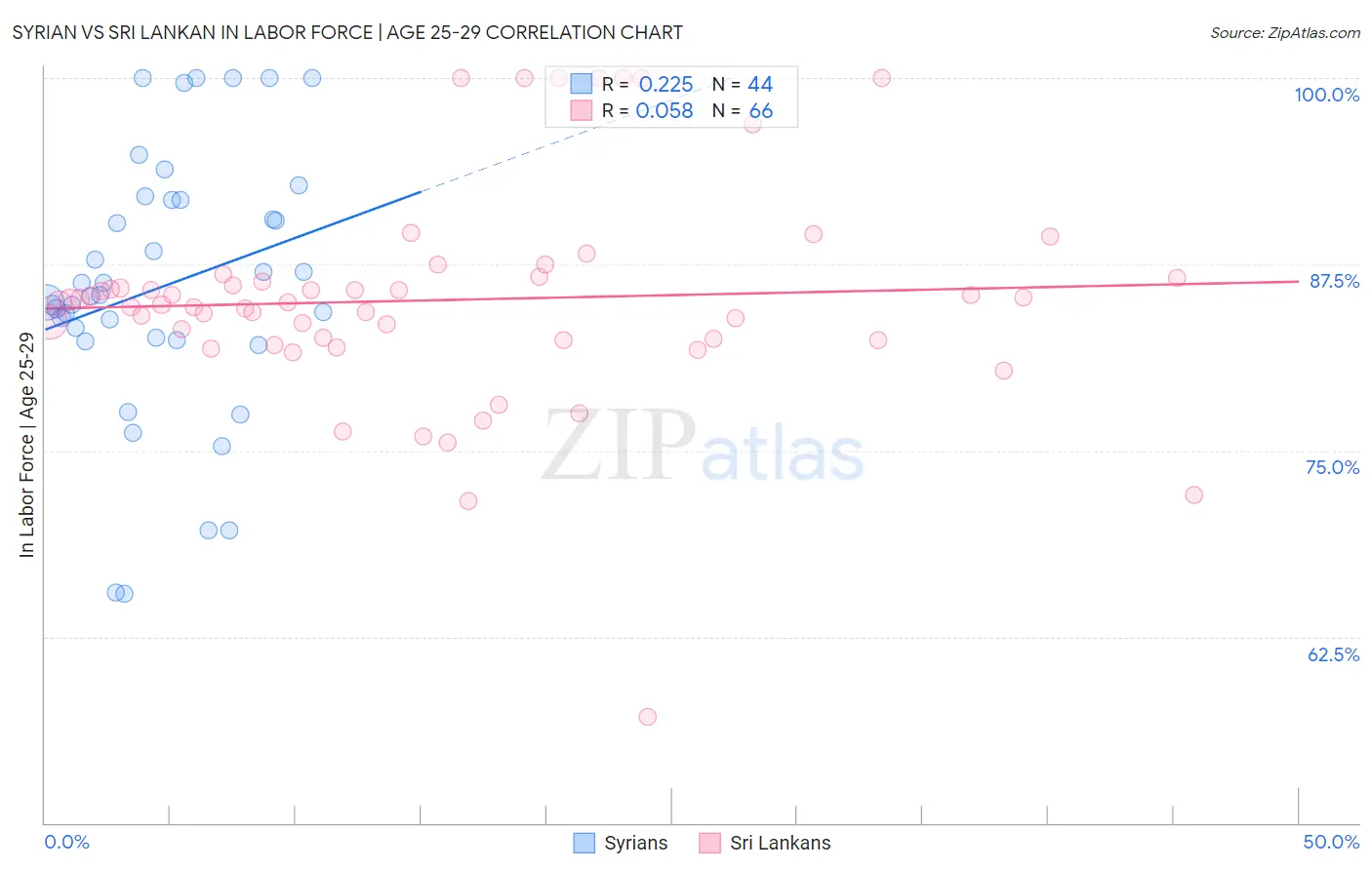 Syrian vs Sri Lankan In Labor Force | Age 25-29