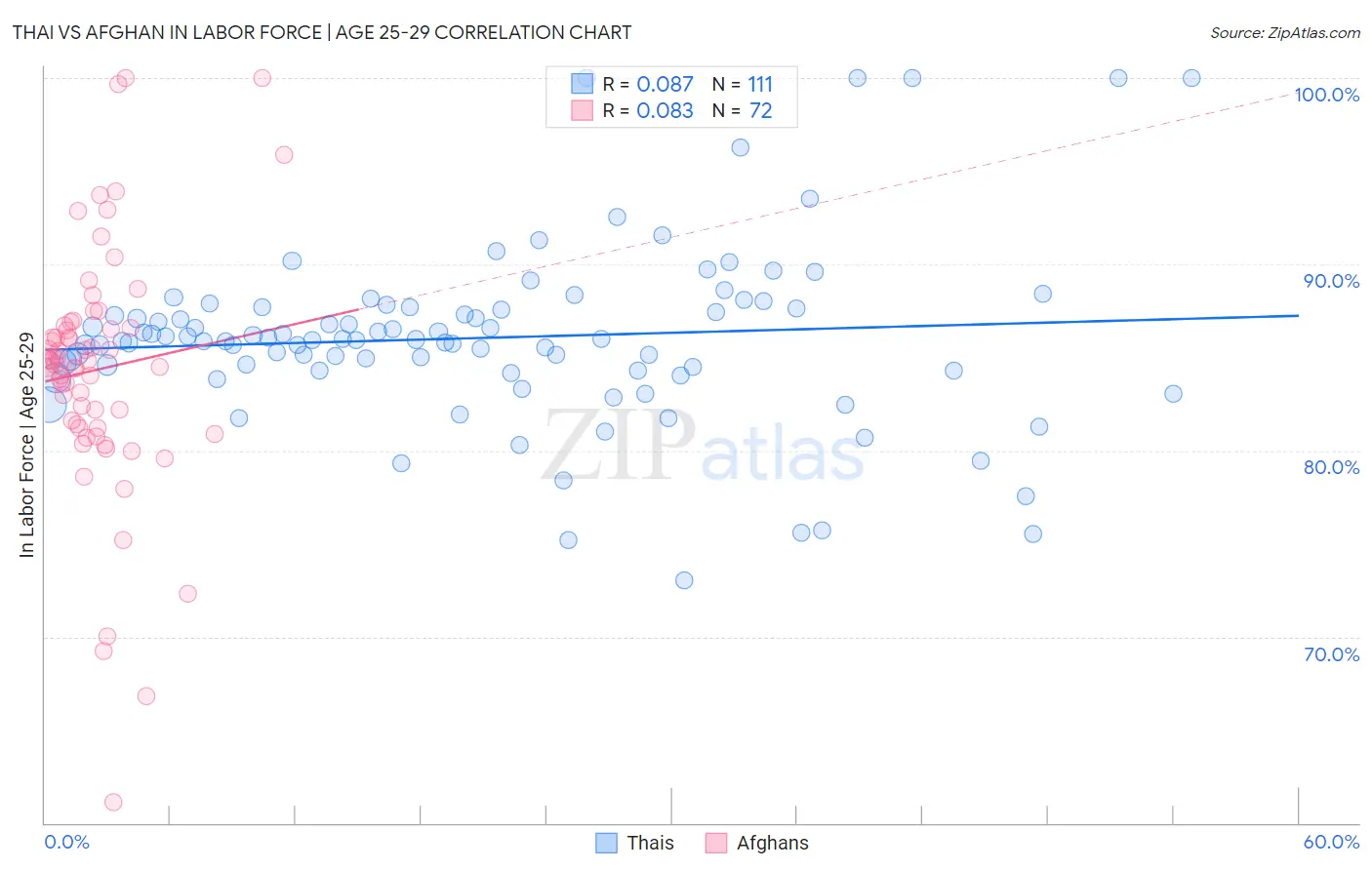 Thai vs Afghan In Labor Force | Age 25-29