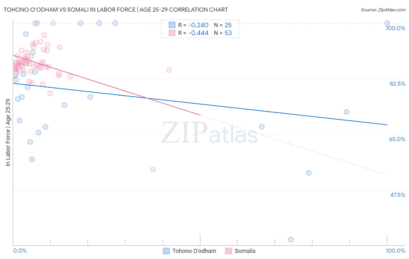 Tohono O'odham vs Somali In Labor Force | Age 25-29