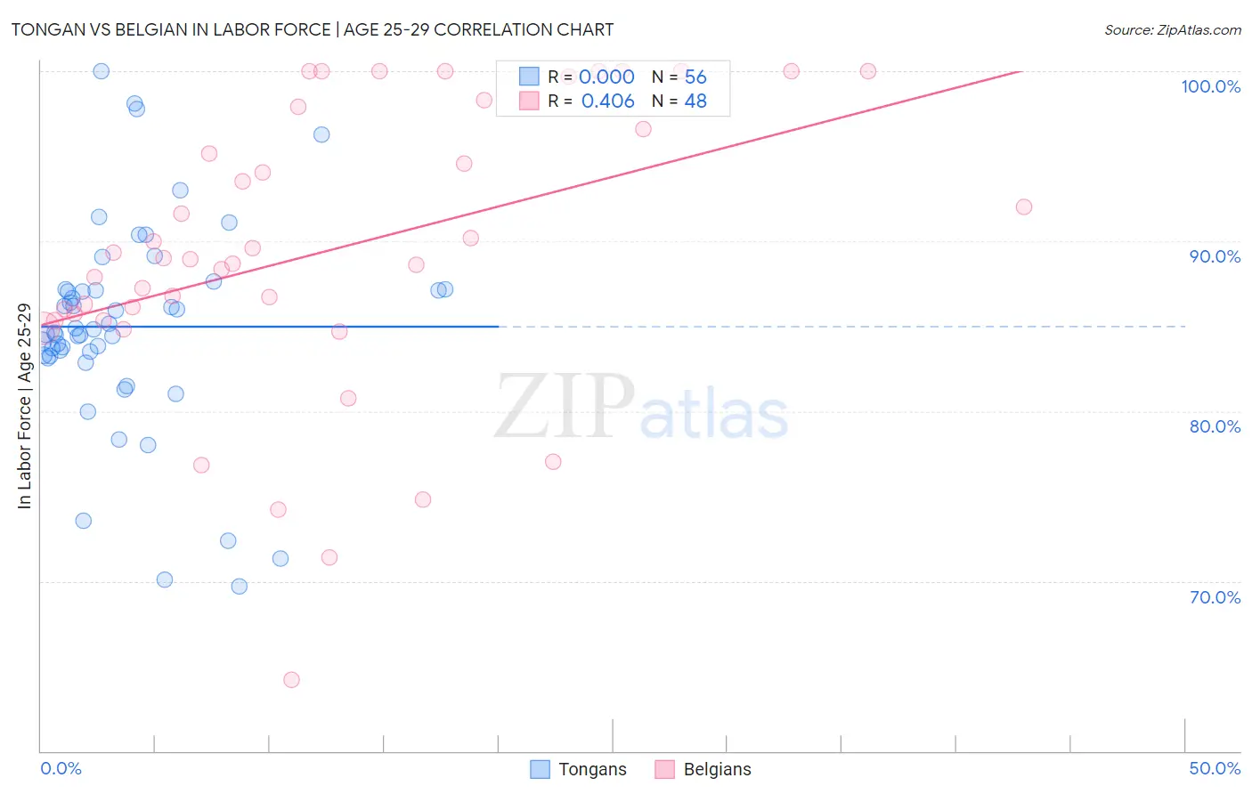 Tongan vs Belgian In Labor Force | Age 25-29