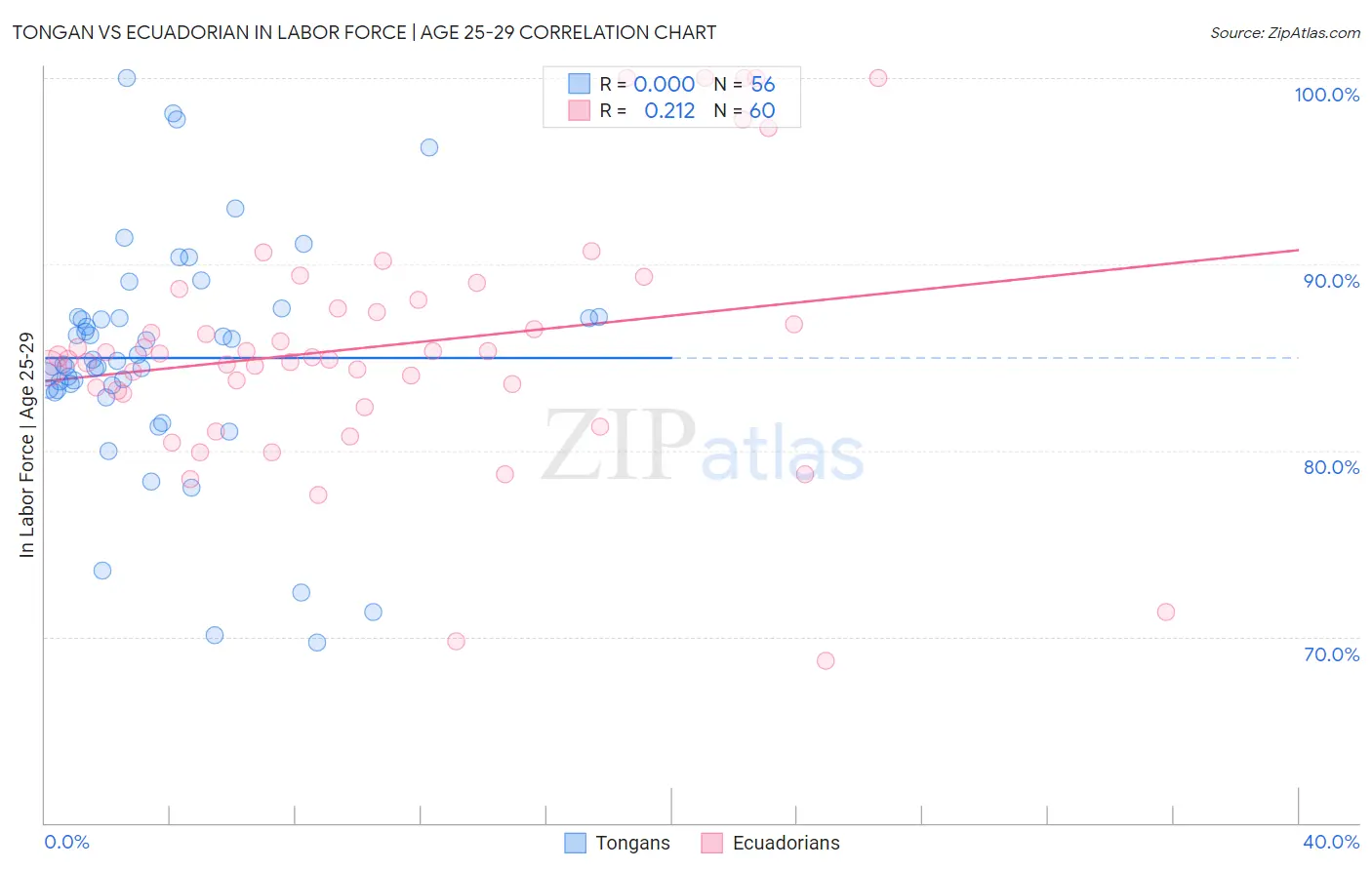 Tongan vs Ecuadorian In Labor Force | Age 25-29