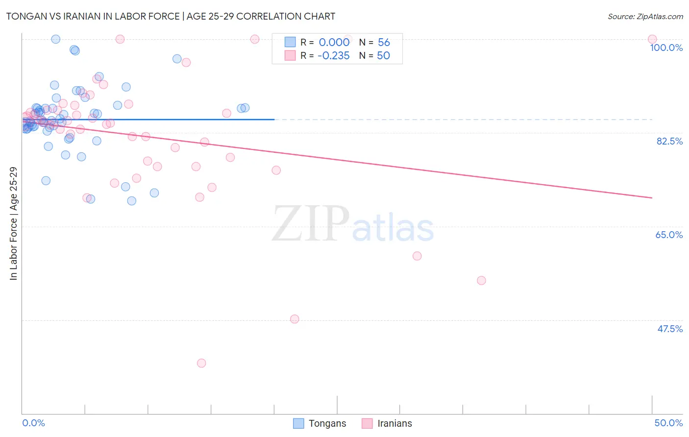 Tongan vs Iranian In Labor Force | Age 25-29