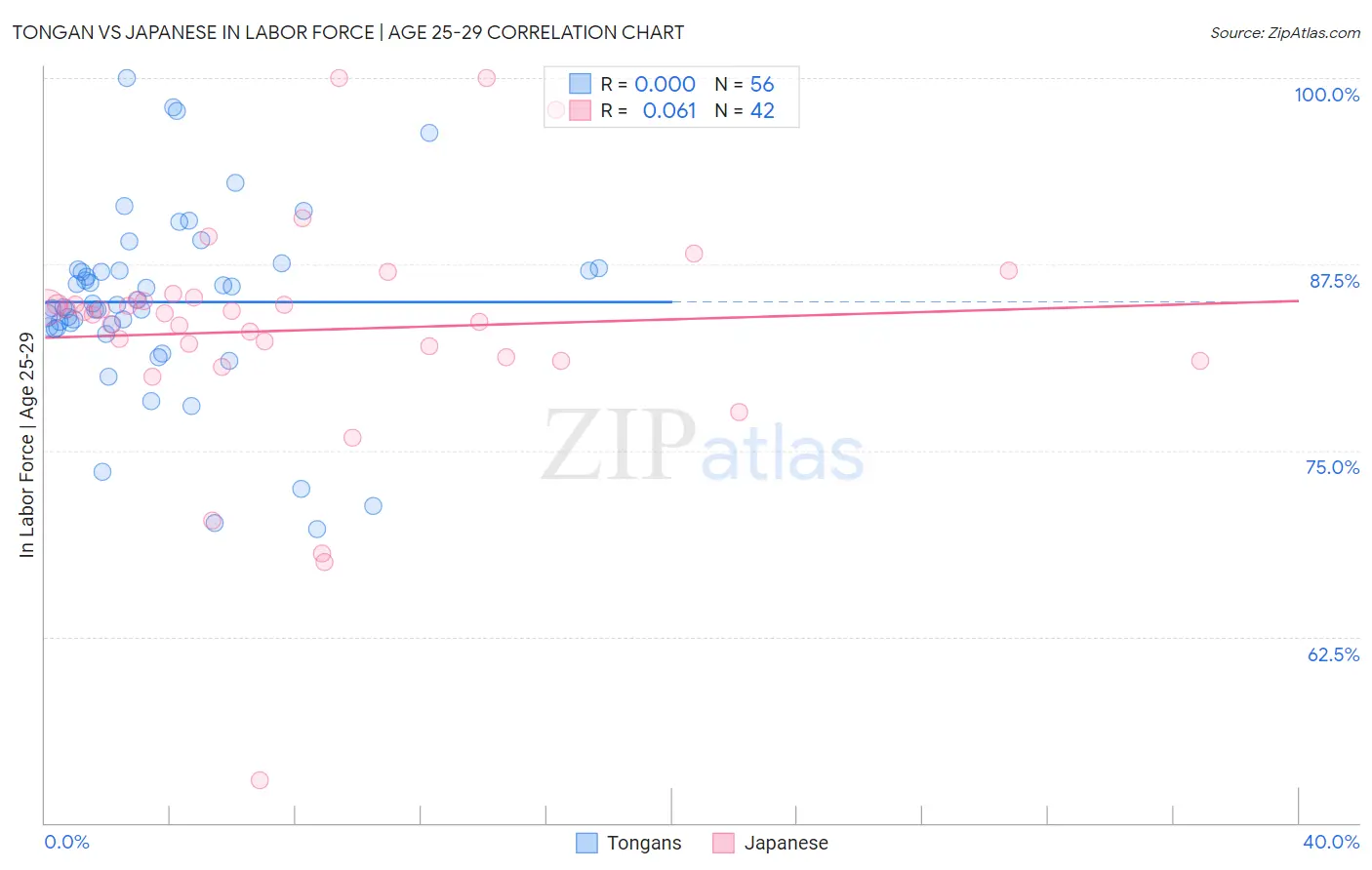 Tongan vs Japanese In Labor Force | Age 25-29