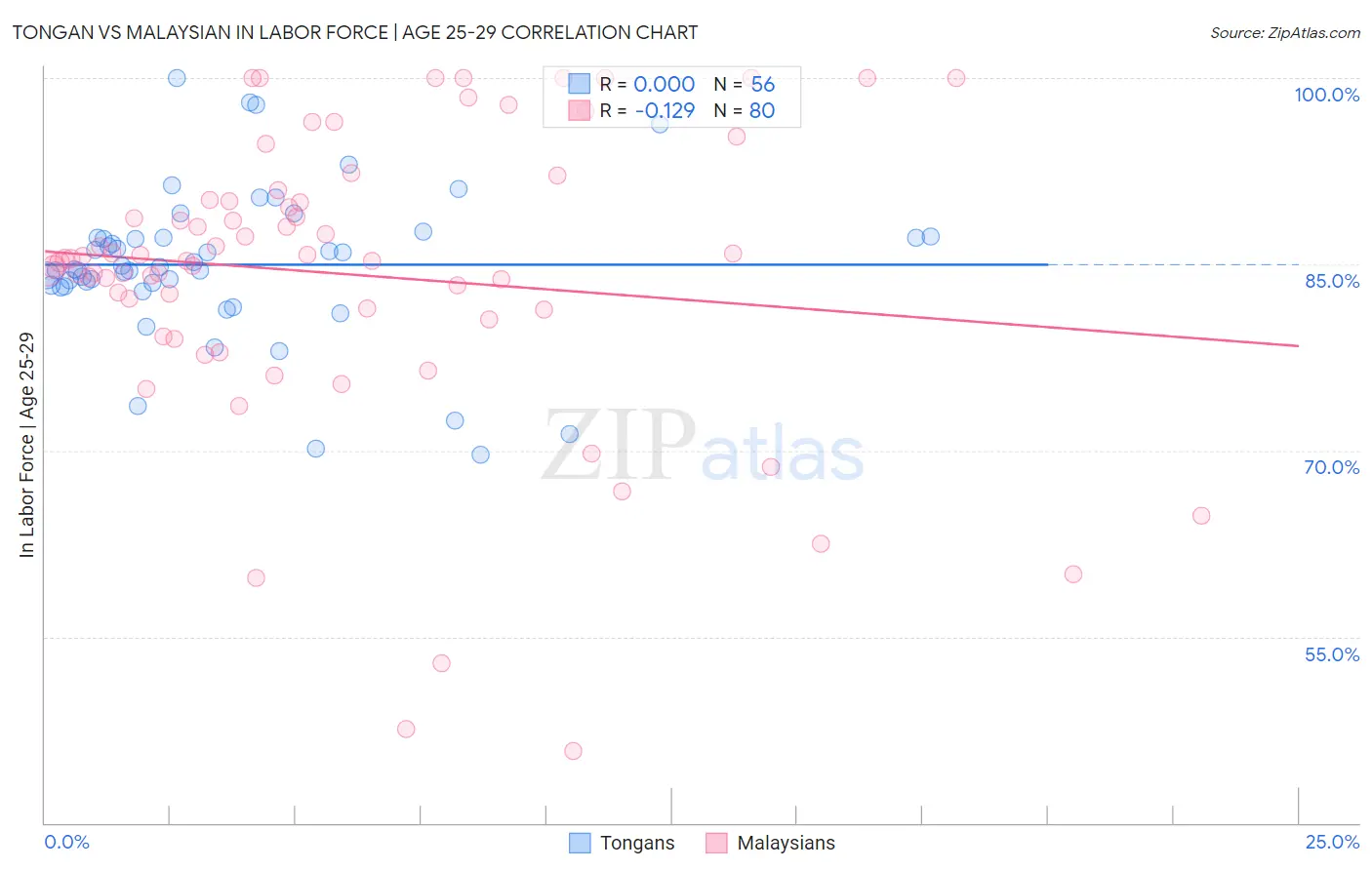 Tongan vs Malaysian In Labor Force | Age 25-29