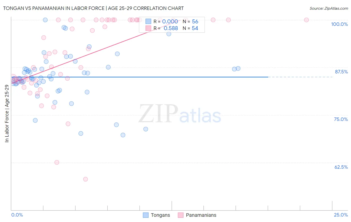 Tongan vs Panamanian In Labor Force | Age 25-29