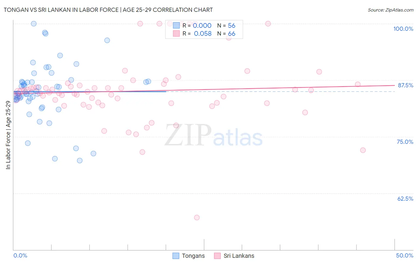 Tongan vs Sri Lankan In Labor Force | Age 25-29