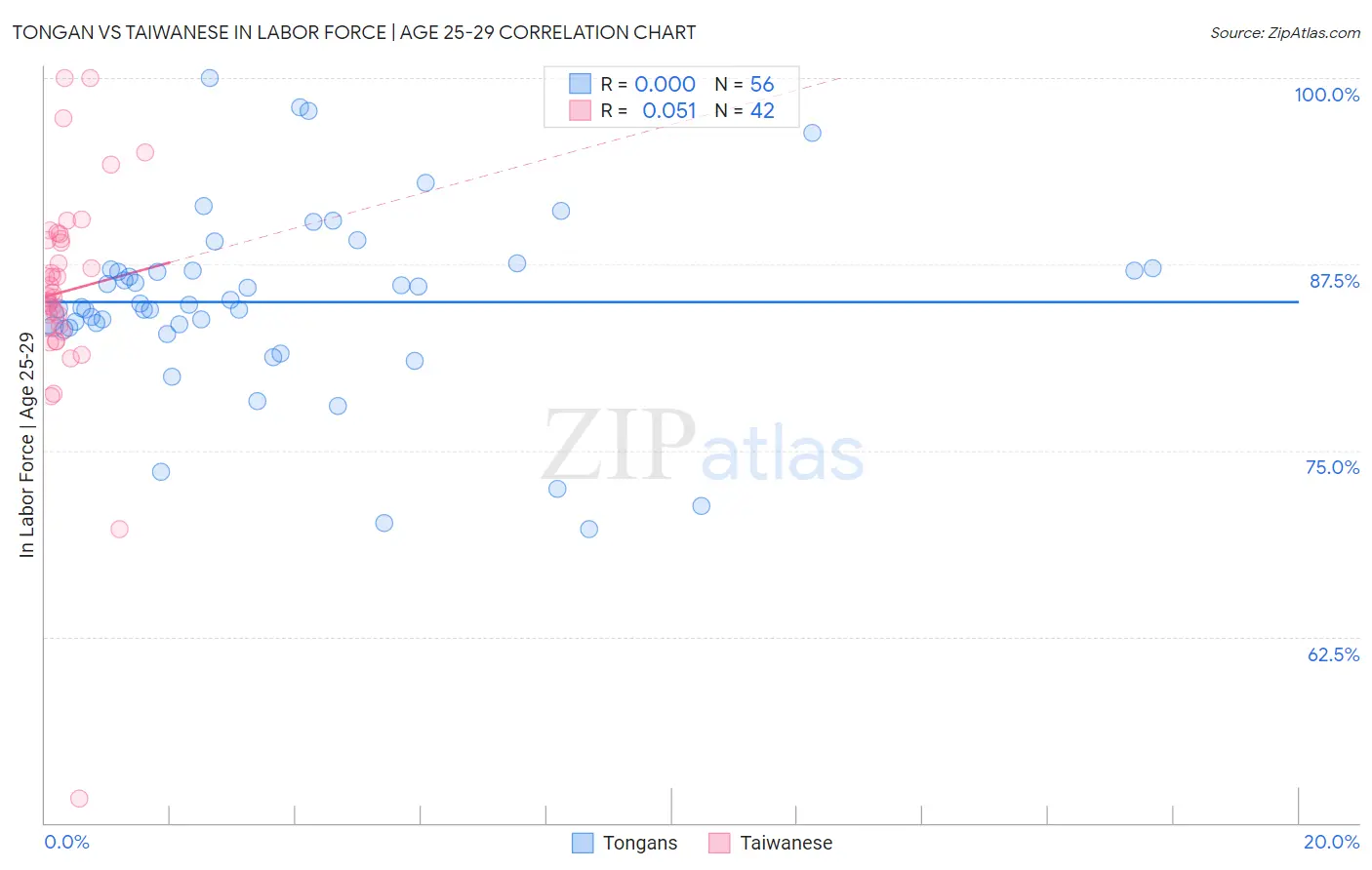 Tongan vs Taiwanese In Labor Force | Age 25-29