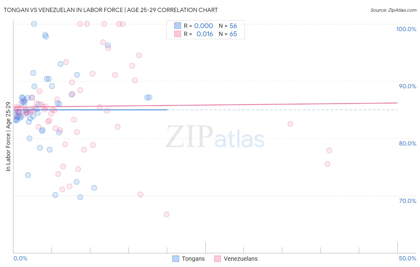 Tongan vs Venezuelan In Labor Force | Age 25-29