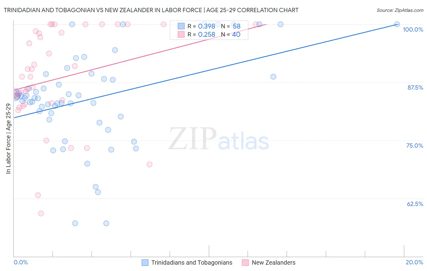 Trinidadian and Tobagonian vs New Zealander In Labor Force | Age 25-29