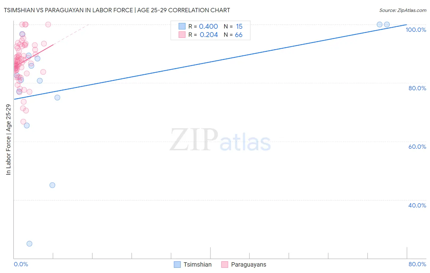 Tsimshian vs Paraguayan In Labor Force | Age 25-29