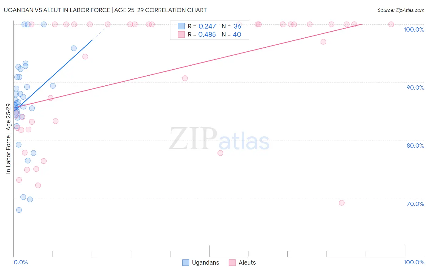 Ugandan vs Aleut In Labor Force | Age 25-29