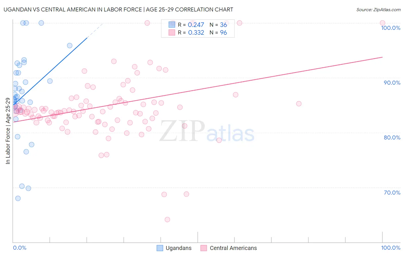 Ugandan vs Central American In Labor Force | Age 25-29