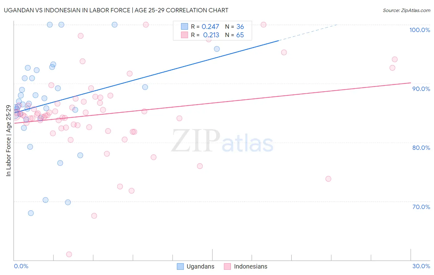 Ugandan vs Indonesian In Labor Force | Age 25-29