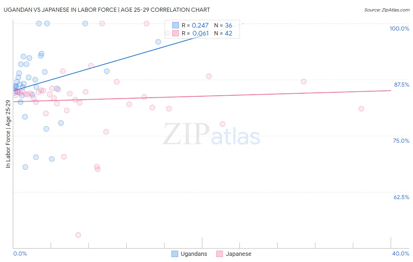 Ugandan vs Japanese In Labor Force | Age 25-29