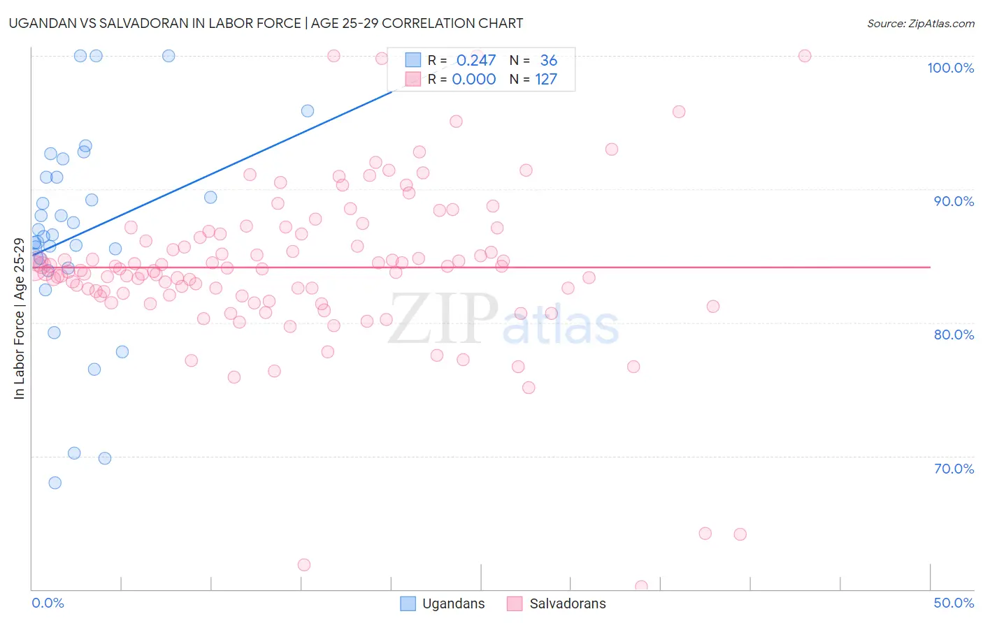 Ugandan vs Salvadoran In Labor Force | Age 25-29