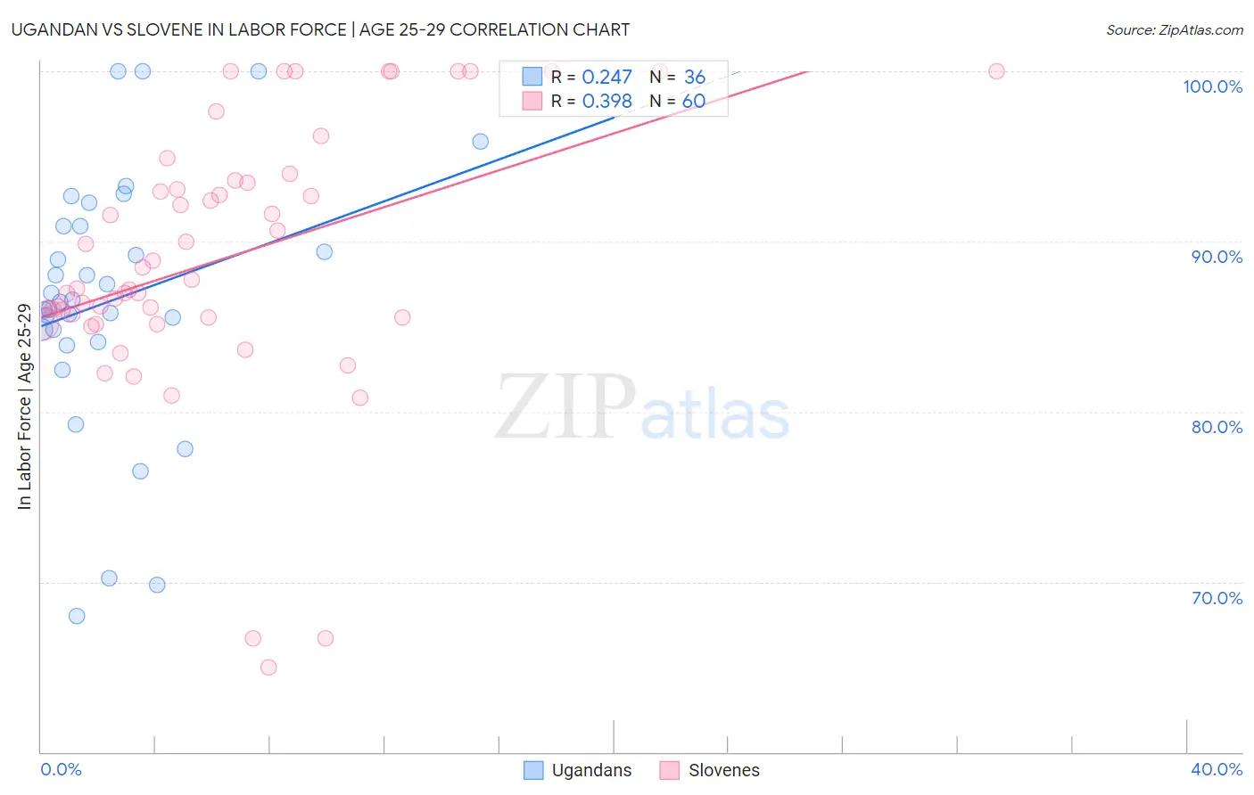 Ugandan vs Slovene In Labor Force | Age 25-29