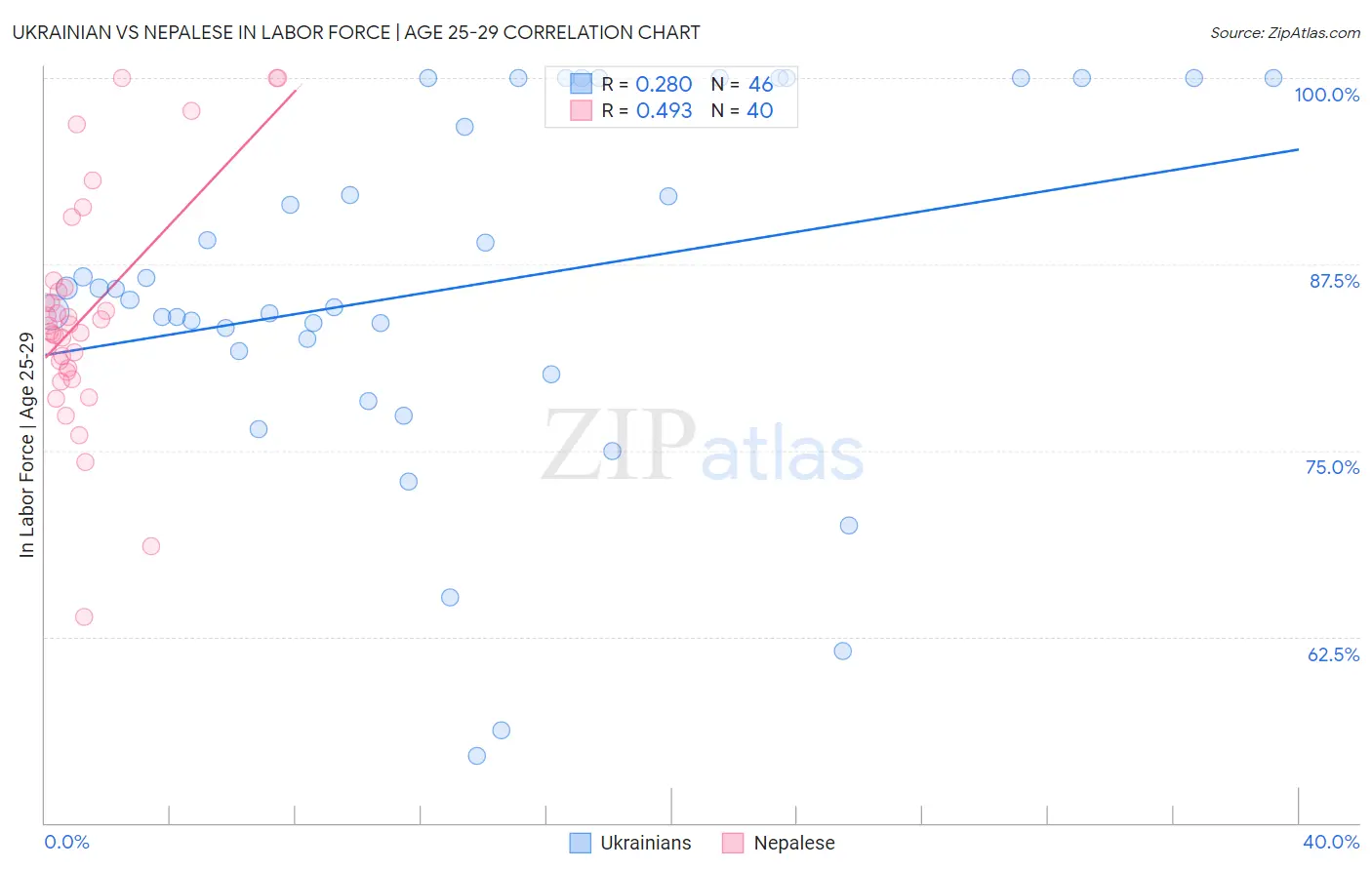 Ukrainian vs Nepalese In Labor Force | Age 25-29