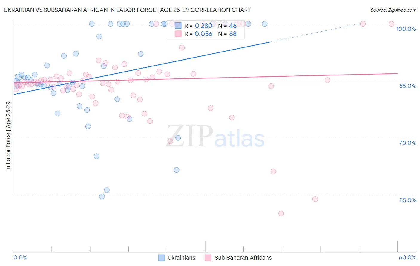 Ukrainian vs Subsaharan African In Labor Force | Age 25-29