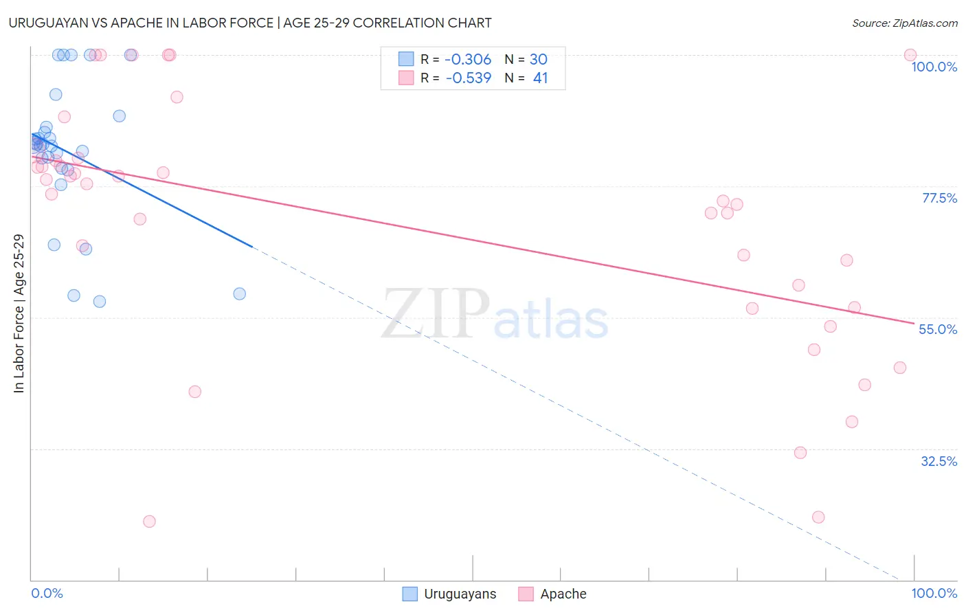 Uruguayan vs Apache In Labor Force | Age 25-29