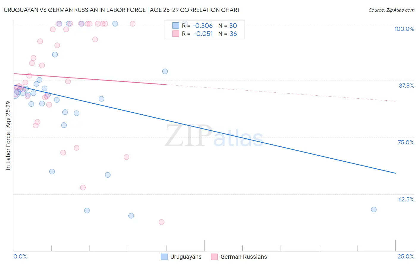 Uruguayan vs German Russian In Labor Force | Age 25-29