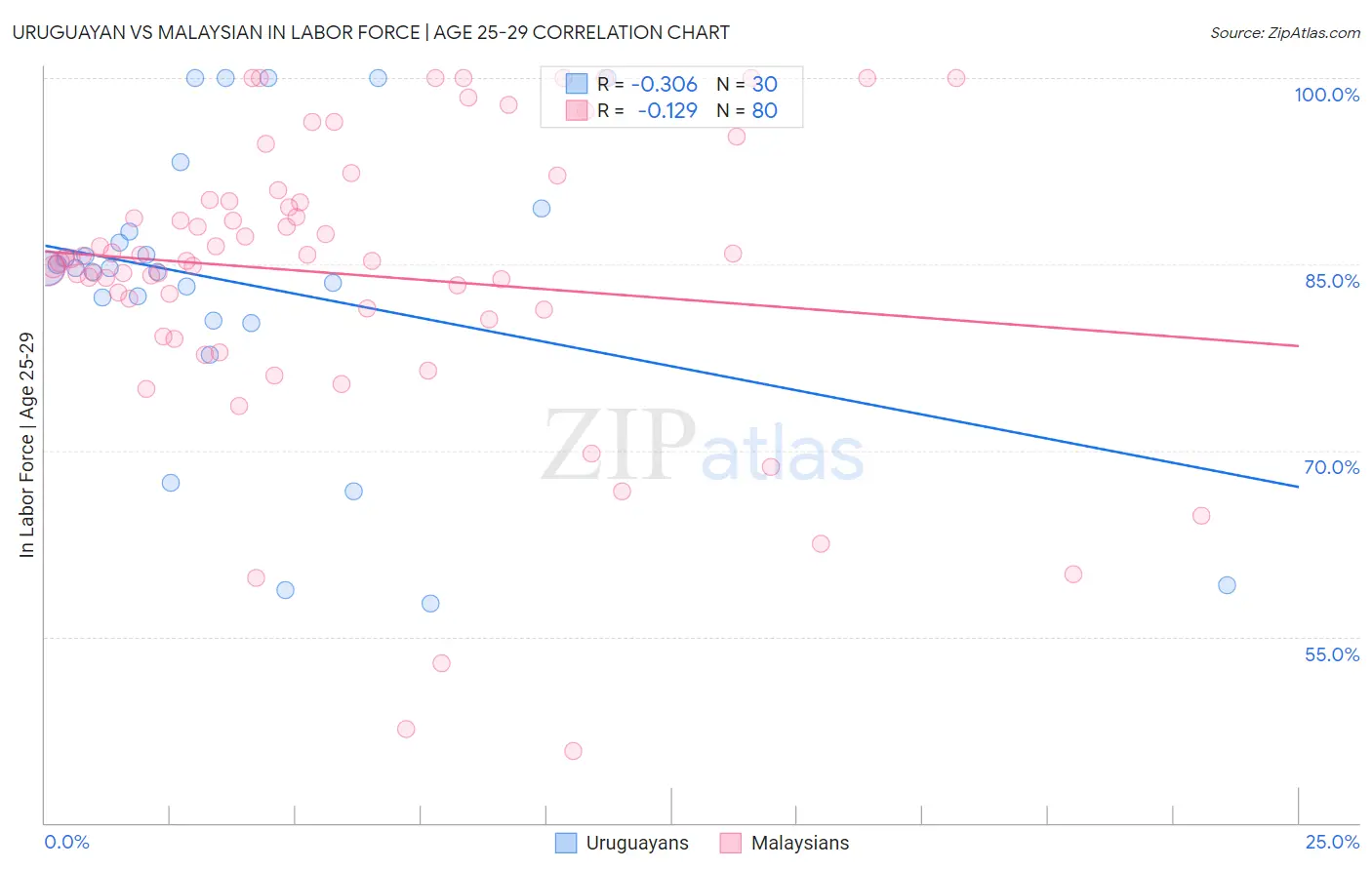 Uruguayan vs Malaysian In Labor Force | Age 25-29